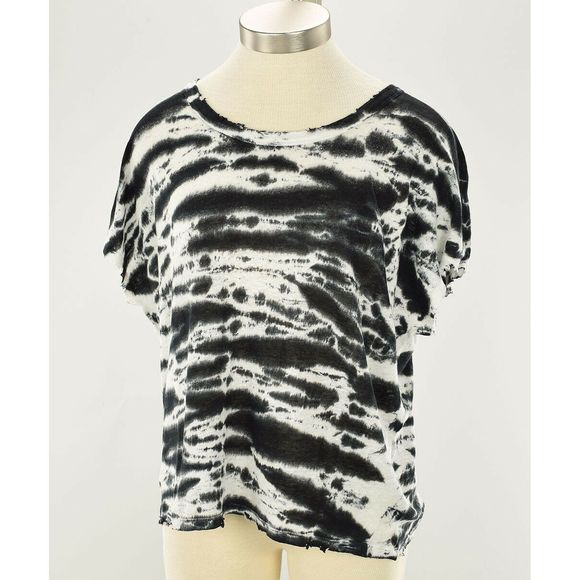 RtA Tops - RtA Black DAWN Tie Dye Distressed Top MEDIUM NWT